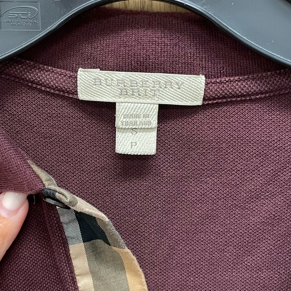 Burberry Brit Burgundy Red Polo Shirt - Picture 2 of 3